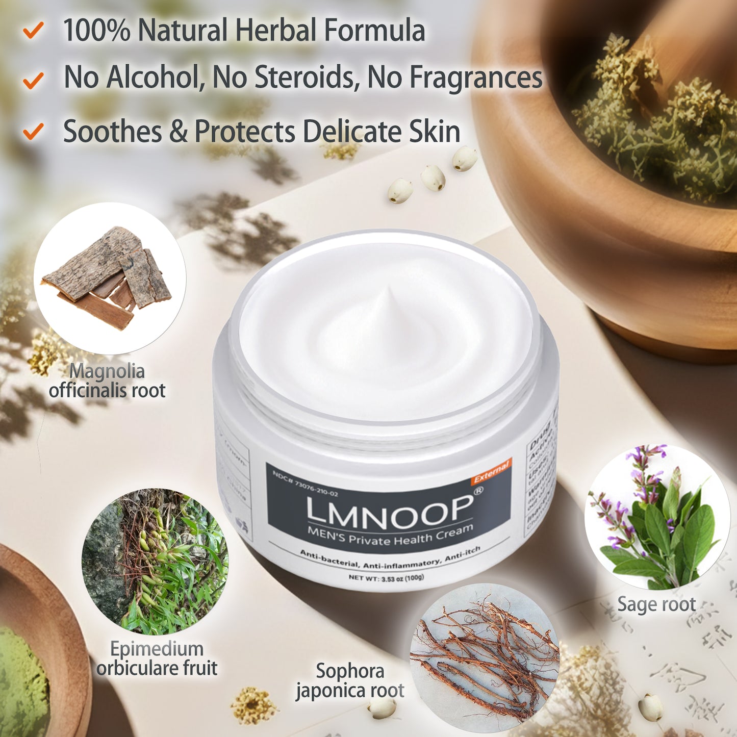 Men's Intimate Health Cream: 100% Natural Herbal Balanitis Treatment for Men – Anti-Inflammatory, Yeast & Jock Itch Relief, Sensitive Skin Safe 3.53oz