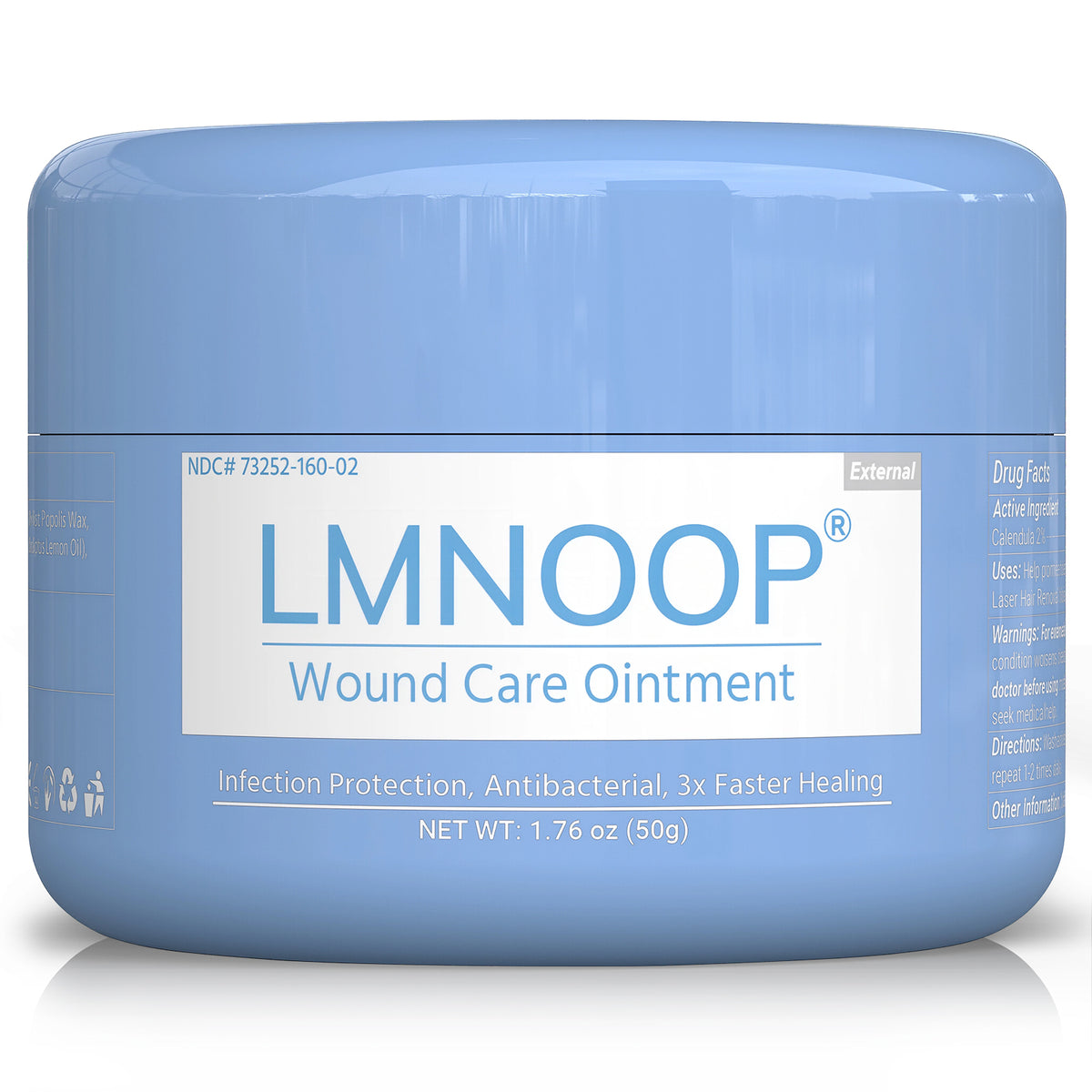 LMNOOP® Wound Healing Ointment, for Chronic Wound, Bedsore, Skin Ulcers, Cellulitis, Burns, Sores, Surgical Wound, Infected Wound, Cuts, Blisters, Pain Relief, Anti-Infection, Anti-inflammatory Cream (50g)