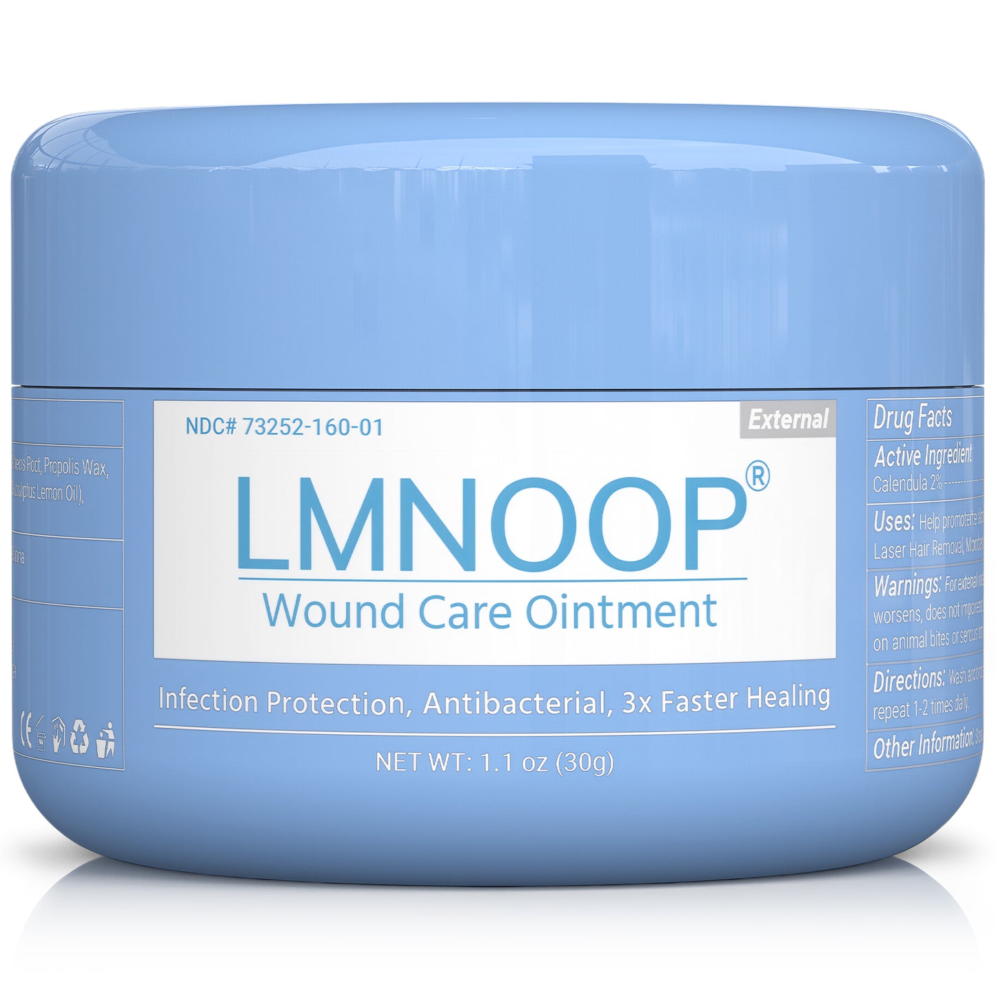 LMNOOP® Wound Care Cream for Infection Ulcers Sores Cuts Scrapes Burns Bites Surgical Open & Deep Wounds and Various Wounds, First Aid Skin Repair Ointment for Hard to Heal Wounds on Back Leg Buttock (30g)