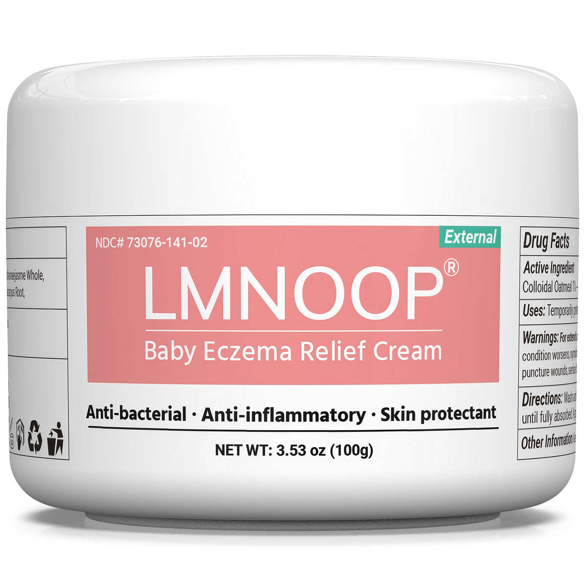 Baby Eczema Relief Cream, All-Natural Herbal Formula for Safe, Soothing Skin Protection Against Rashes, Dryness, Redness, and Itchiness, 3.53oz