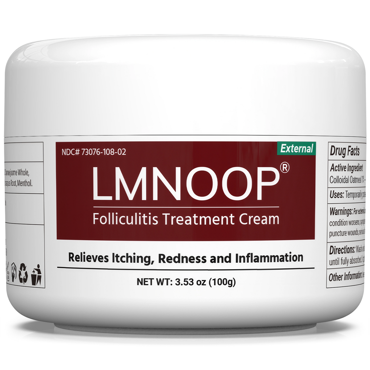 Folliculitis Treatment Cream, Natural Ingredients, Valid Relieve, for Itching, Lichen, Redness, Inflammation, Fast Non-Irritating - 3.52oz