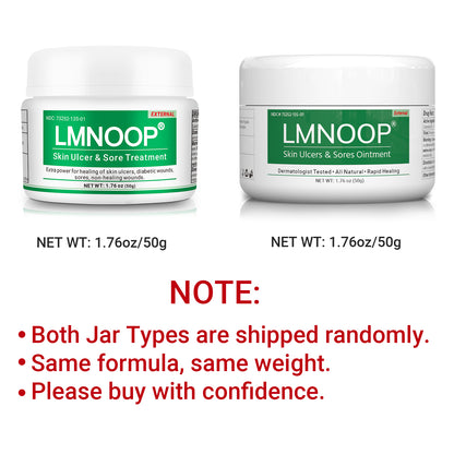 LMNOOP® Skin Ulcer Healing Ointment, for Foot & Leg Ulcers, Sores, Varicose Ulcers, Stasis Ulcers, Bedsores, Cuts, Burns, Skin Infections, Natural Ingredients Deep Wound Healing Ointment