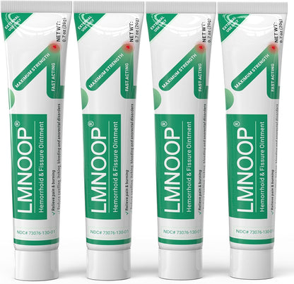 LMNOOP® Hemorrhoid Treatment Ointment, Maximum Strength Treatment & Fast Relief for Pain, Itching, Burning, Swelling, Fissure, Bleeding, Discomfort, Long-Lasting Internal & External Hemorrhoid Cream