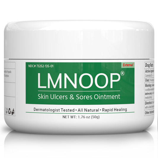LMNOOP® Skin Ulcer Healing Ointment, for Foot & Leg Ulcers, Sores, Varicose Ulcers, Stasis Ulcers, Bedsores, Cuts, Burns, Skin Infections, Natural Ingredients Deep Wound Healing Ointment