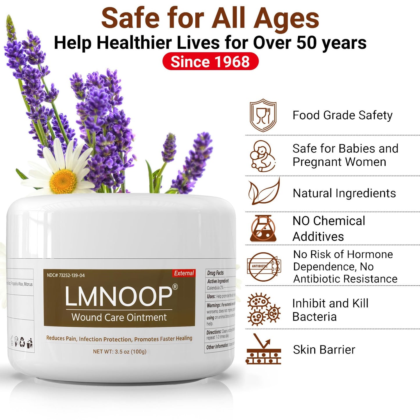 LMNOOP® Bed Sore Ointment, Wound Healing Cream, Maximum Strength Skin Repair, Pressure Sores Treatment, Infection Protection First Aid Cream for Bedsores, Diabetic Venous, Foot & Leg Ulcer Burns Cuts