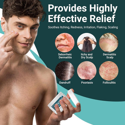 Extra Strength Seborrheic Dermatitis Cream & Scalp Treatment - Effectively Treats Psoriasis, Eczema, Dandruff, Folliculitis, Dry & Itchy Scalp - Anti-Itch, Soothing Relief - 3.5 oz