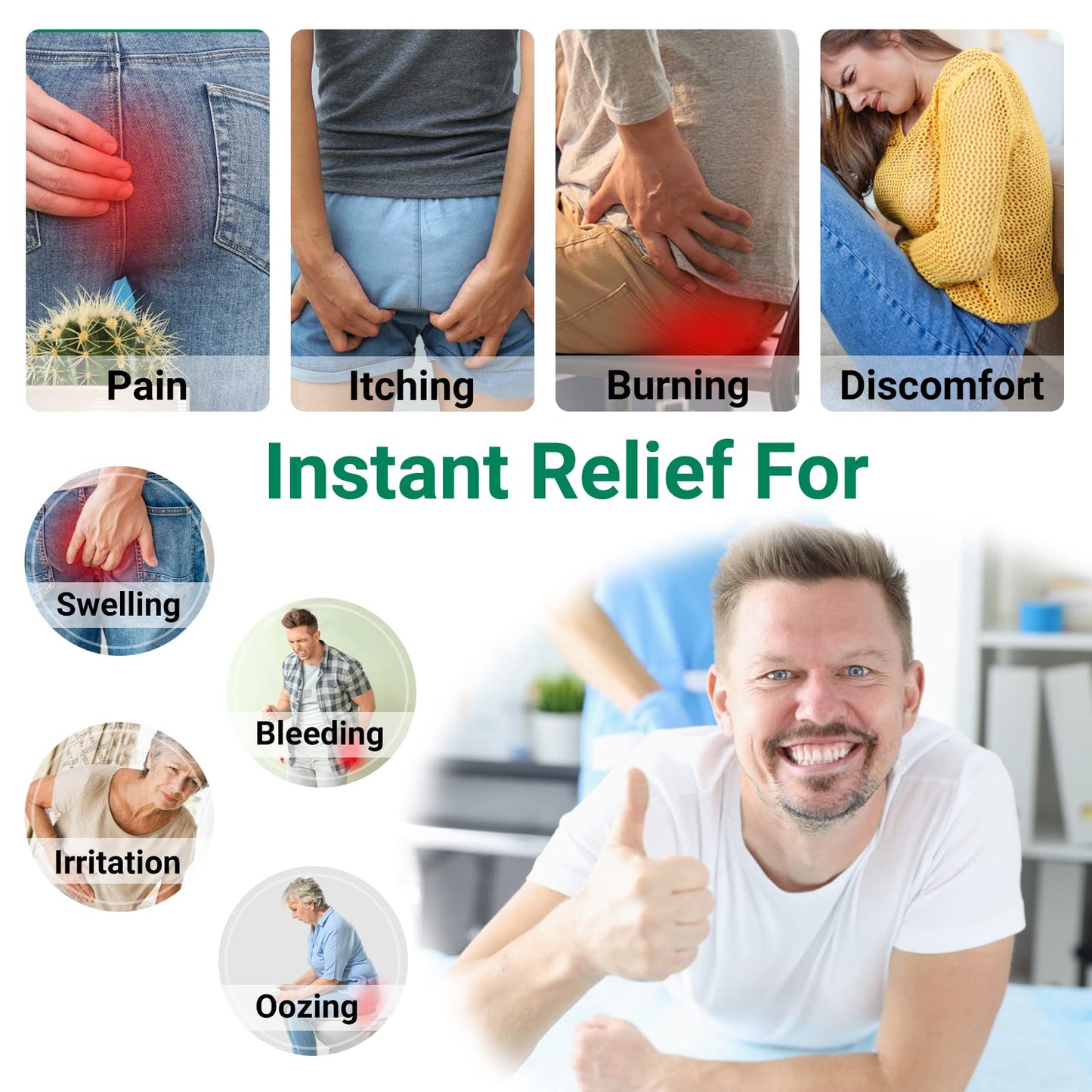 LMNOOP® Hemorrhoid Treatment Ointment, Maximum Strength Treatment & Fast Relief for Pain, Itching, Burning, Swelling, Fissure, Bleeding, Discomfort, Long-Lasting Internal & External Hemorrhoid Cream