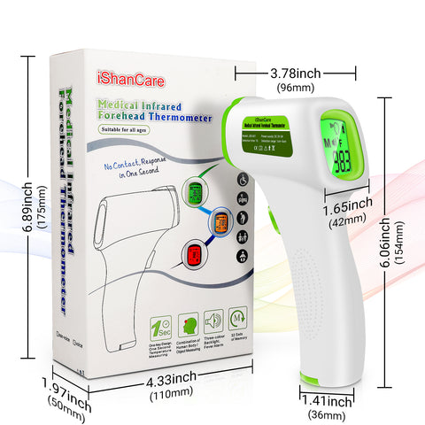 Image of Infrared Forehead Thermometer - Digital Contactless Thermometer for Baby - Touchless Thermometer for Kids - Accurate Instant Read with Digital LCD Display