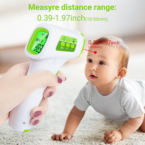 Image of Infrared Forehead Thermometer - Digital Contactless Thermometer for Baby - Touchless Thermometer for Kids - Accurate Instant Read with Digital LCD Display